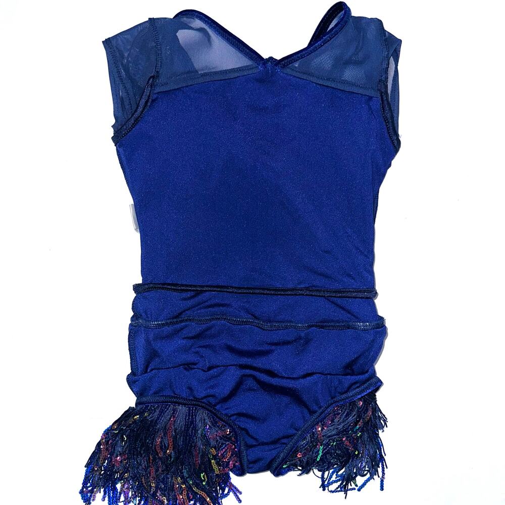 Weissman Showtime Girls ‘Misbehave’ Dance Blue Velvet Sequin Fringe Dress SC - Picture 13 of 16